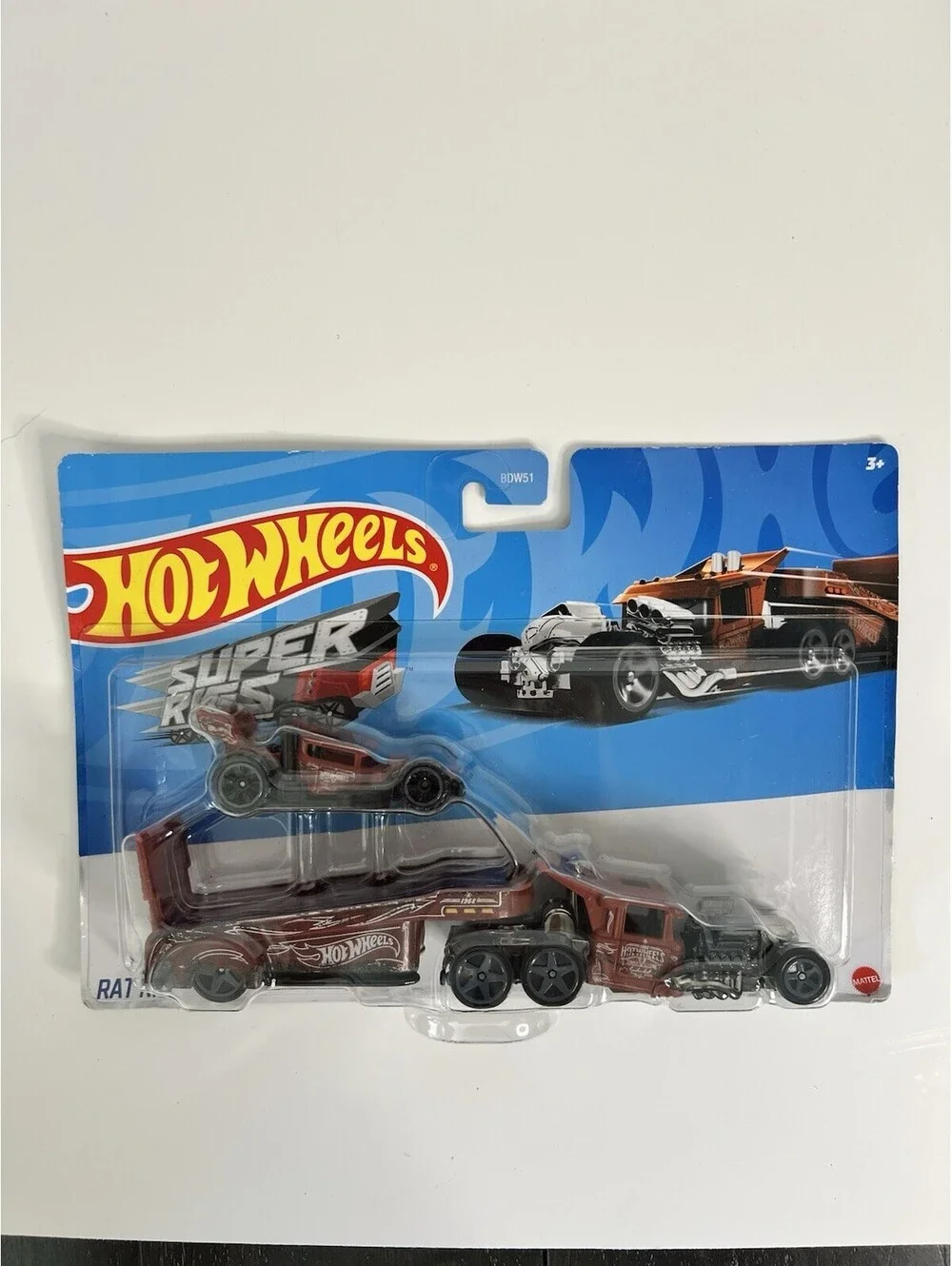 Hot Wheels 1:64 Super Rigs Rat Rig Car Truck Trailer Factory Sealed BDW51